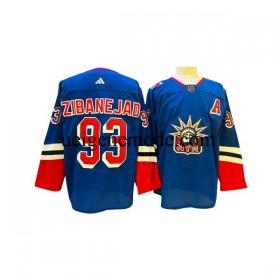 Herren New York Rangers Eishockey Trikot Mika Zibanejad 93 Adidas 2022-2023 Reverse Retro Blau Authentic